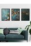 Oil Painting Look Cherry Blossoms 3 Piece Black Wooden Framed Painting Act - 2