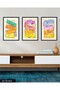 Shaped Portraits 3 Pieces Black Wooden Framed Painting Act - 2