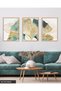 Green and Gold Detailed Set 3 Piece Wooden Framed Painting Act - 3