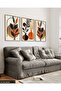 Leaves in a Vase in Boho Style 3 Piece Wooden Framed Painting Act