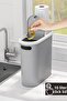 10 Liter Click Lid Trash Can, Bathroom Trash Can, Kitchen Trash Can, Slim Trash Can, Gray - 6