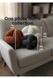 3-Piece Knitted Ball Throw Pillow Set XXL Size Welsoft Fabric Living Room Pillow Brick Ecru Anthracite Decorative Knot