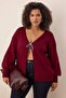 Bordo Fiyonk/Kurdele Detaylı Triko Hırka TBBAW26AV00011