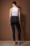Siyah Soft Fırçalı Kumaş Kruvaze Bel Detaylı Tam Boy Örme Spor Tayt THMAW26TY00023 - 4