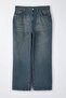 Indigo Yüksek Bel Wide Leg/Geniş Paça %100 Pamuk Non-Stretch Büyük Beden Jeans TBBAW26CJ00002 - 5