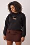 Black Dog Embroidered Crew Neck Oversized Sweatshirt Tbbaw26Ao00044 - 2