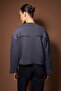 Antrasit Kalın Şardonsuz İspanyol Kol Dikiş Detaylı Relaxed Örme Sweatshirt TWOAW26SW00110 - 5