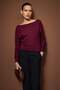 Burgundy Boat Neck Regular Length Knitted Blouse Twoaw26Bz00357 - 2