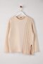 Taş Triko Detaylı Bisiklet Yaka Relaxed Örme Sweatshirt TWOAW26SW00076 - 5