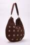 Dark Brown Suede Suede Eyelet Detailed Women's Shoulder Bag Takaw26Oc00029 - 2