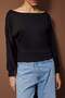 Black Boat Neck Regular Length Knitted Blouse Twoaw26Bz00357 - 3
