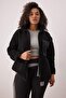 Winter Essentials Siyah Kalın Polar Fermuarlı Dik Yaka Cepli Örme Sweatshirt TBBAW26AO00022 - 2