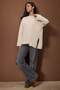 Taş Triko Detaylı Bisiklet Yaka Relaxed Örme Sweatshirt TWOAW26SW00076 - 2