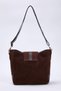 Dark Brown Suede Buckle Detailed Women's Midi Tote Shoulder Bag Takaw26Oc00063 - 7