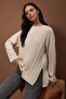 Taş Triko Detaylı Bisiklet Yaka Relaxed Örme Sweatshirt TWOAW26SW00076