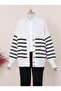 Double Pocket Striped Buttoned Cardigan - 8