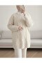 Winterpullover mit Wabenmuster aus lockerem Strick – Ecru - 4
