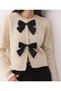 Knitted Cardigan with Bow on the Front - 2