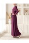 Long Sandy Dress with Pile Detail -Plum - 2