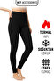 Black Women's Winter Thermal Leggings Cotton Stretchy