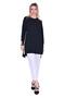 Oversize Color Detailed Knitwear Tunic Black - 3