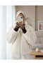 Plush Coat with Lined Pockets and Front Zipper - Ecru