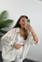 Off-Shoulder Summer Fabric Oversize Shirt