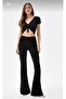 Black High Waist Lycra Spanish Jean Trousers - 2