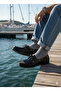 Chocolate Scented Orthopedic Sole Stitched Leather Lace Leather Lining Daily Loafer Shoes - 6