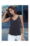 20333453 Kobe Polka Dot Patterned Rope Strap Blouse Black
