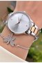 Brand Rose Color Steel Cord 2 Years Warranty Women's Wristwatch - with Bracelet Gift - 5