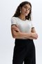 Women's Ecru Crew Neck Short Sleeve Knitwear T-Shirt