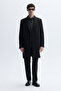 Men's Black Wool Blend Long Cashmere Coat - 3