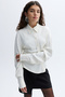 Women's Off-White Draped Long Sleeve Shirt