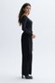 V Neck Fitted Long Sleeve Blouse - 3