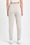 Women's Three Thread Knitted Sweatpants with Elastic Waist and Leg Legs Jogger Ecru - 6