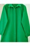Oval Cut Long Shirt with Hidden Buttons - Green - 6
