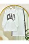 Three-Thread Sweat Suit with Leopard Print Detail on the Front - White - 3