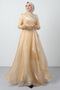 Eliza Hijab Evening Dress Gold