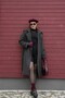 Anthracite Belted New Season Lined Premium Quality Women's Cashmere Coat - 3