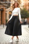Elastic Waist Pleated Skirt - Color Black (Standard Size) - 7