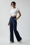 Navy Blue High Waist Wide Leg Palazzo Pants – Stretchy Textured Fabric, Wide Leg - 5