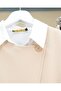 Cross Buttoned Vest Skirt Double Set -Beige - 7