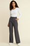 Anthracite Women's High Waist Stretch Fabric Velcro Closure Palazzo Wide Leg Trousers