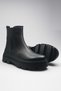 Women's Daily Rubber Detail Zippered Thick Non-Slip Sole Black Leather Boots Postal 7444 - 6