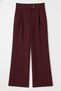 Burgundy High Waist Wide Leg Palazzo Pants – Flexible Textured Fabric, Flowy Wide Leg - 6
