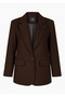 Women's Brown Cashmere Oversized Blazer Jacket – Single Button, Lined, Stylish Office Combination - 4