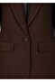 Women's Brown Cashmere Oversized Blazer Jacket – Single Button, Lined, Stylish Office Combination - 3