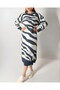 Slit Patterned Knitwear Dress - 4
