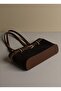 Women’s Leather Belt Detail Black Suede Luxury Shoulder Bag - 2